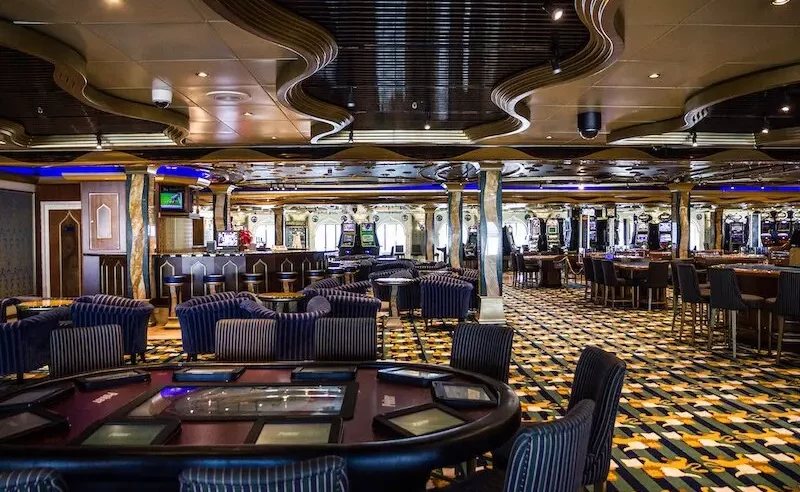 The inside of a casino