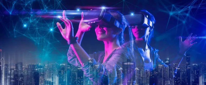 two people with virtual headsets