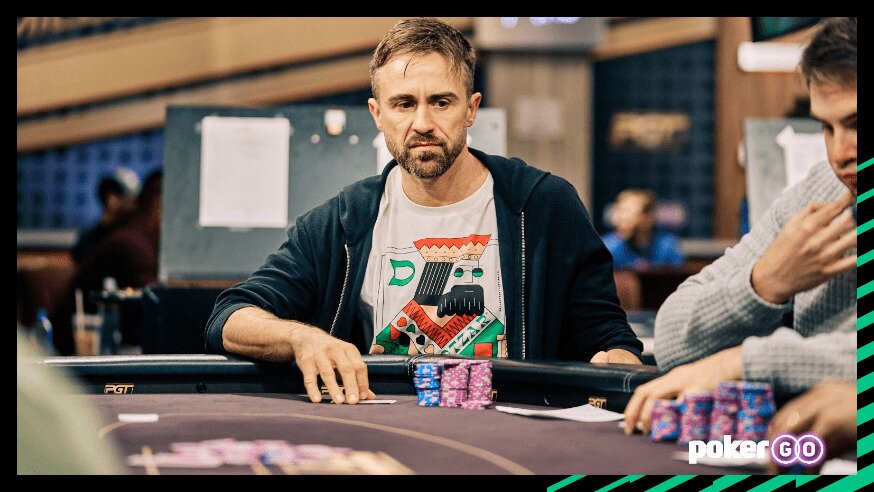 Damjan Radanov playing at a poker table.