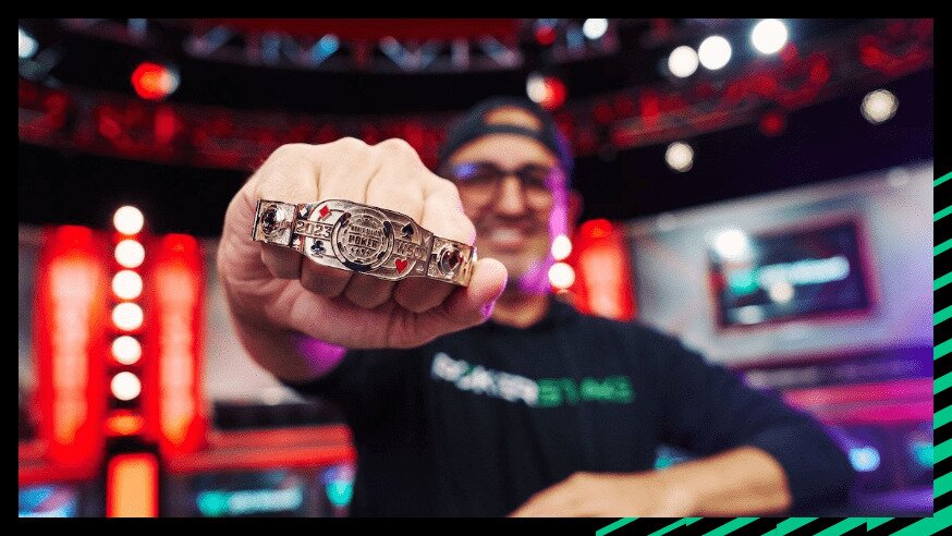 Josh Arieh Holding his WSOP bracelet