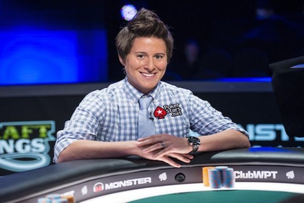 Vanessa Selbt smiling at the poker table