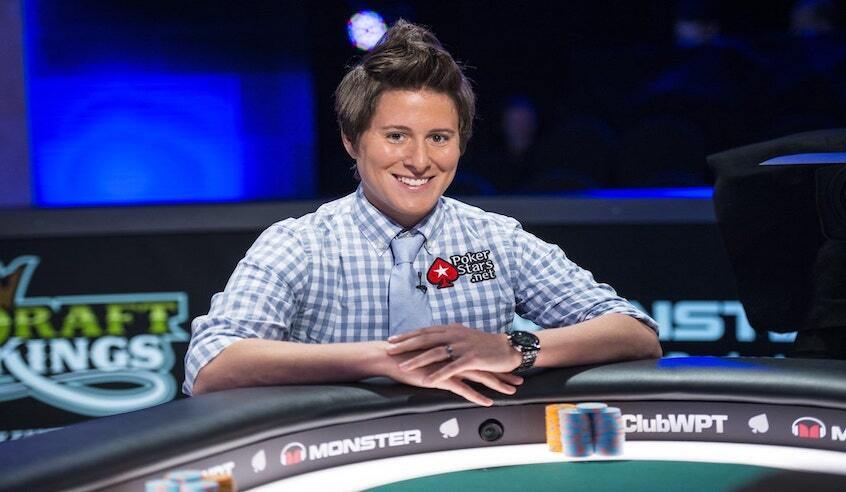 Vanessa Selbt smiling at the poker table