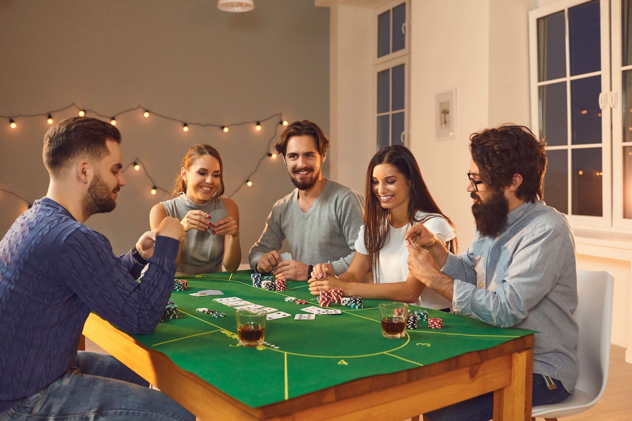 People playing a home game of poker
