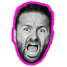 daniel negreanu head with a pink outline