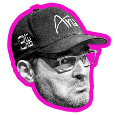 Phil Hellmuth face with pink outline