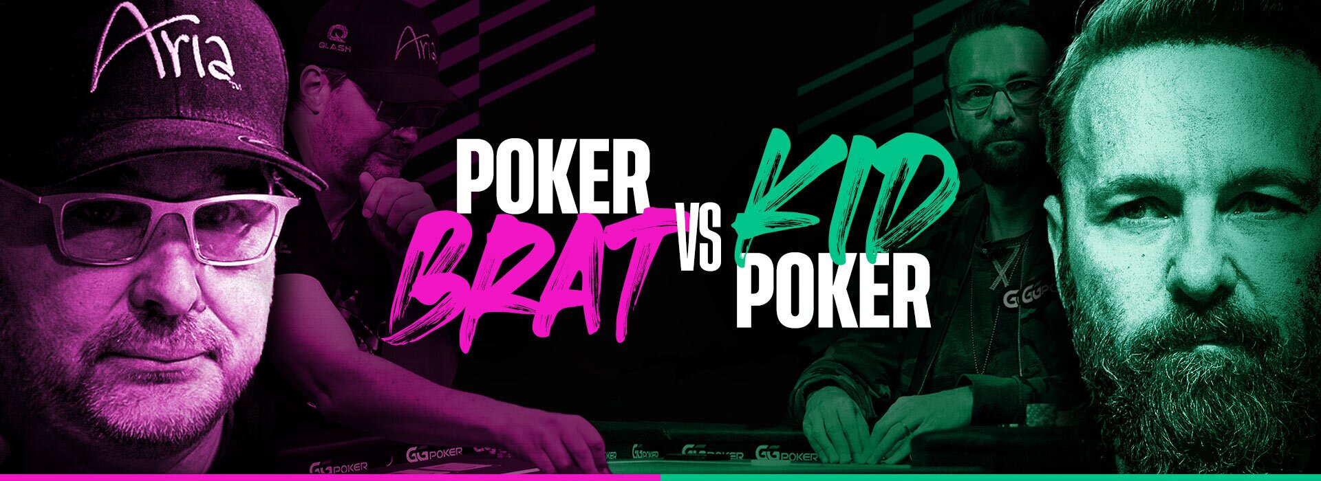 Poker Brat vs Kid Poker with Phil and Daniel Headshots
