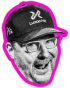 Phil Hellmuth head with pink outline