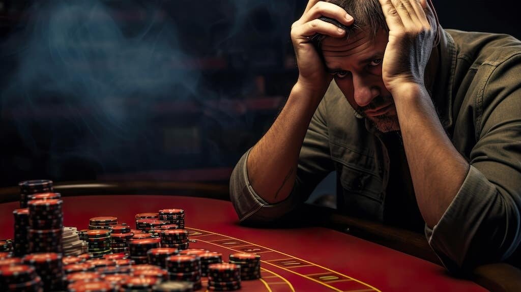 A poker player dealing with a bad beat