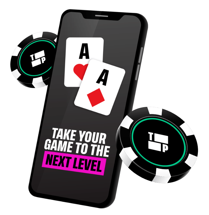 Mobile next to poker chips
