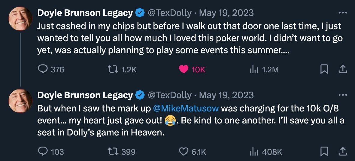 Tex Dolly final tweet