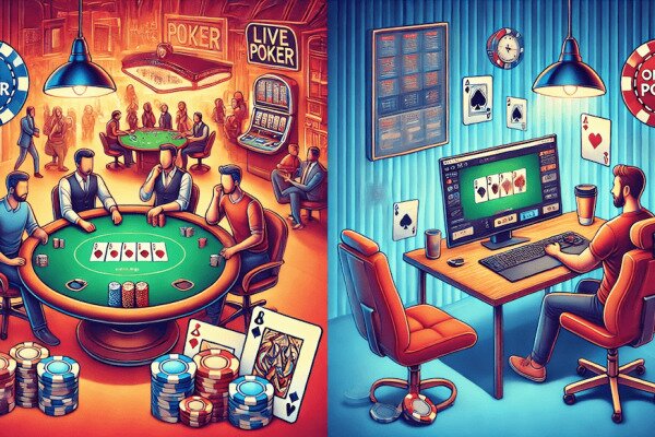 live vs online poker