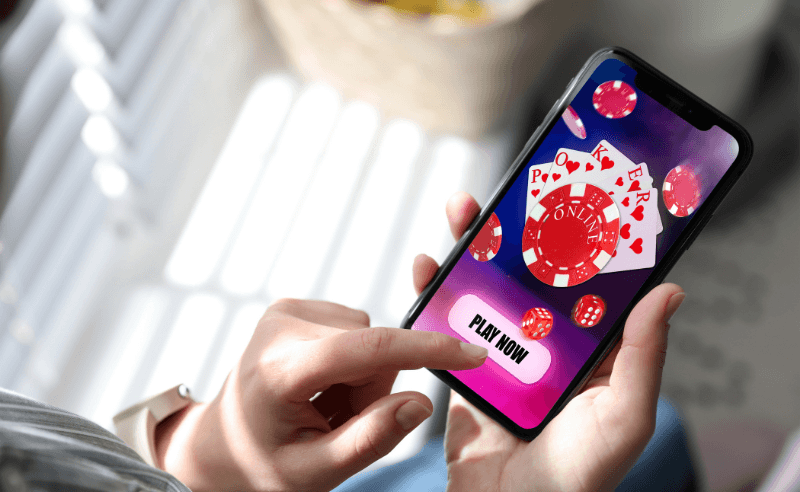 Player accessing an online poker tournament on a mobile phone